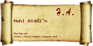 Hohl Aldán névjegykártya